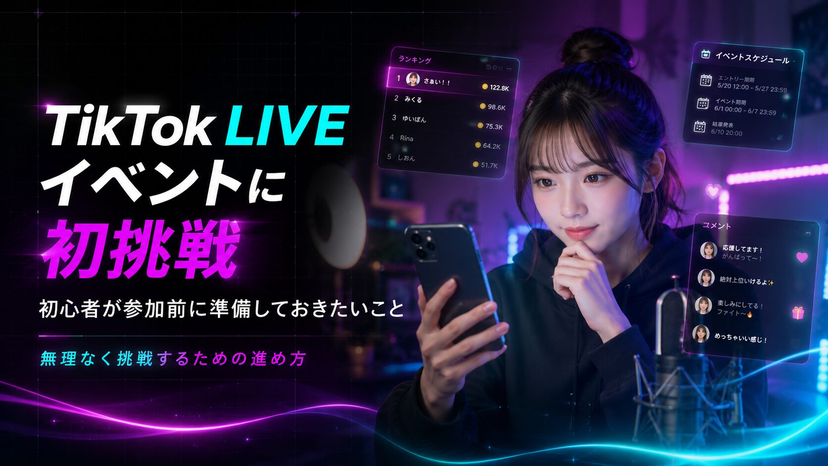 TikTok LIVEイベントに初挑戦するなら？初心者が参加前に準備しておきたいこと