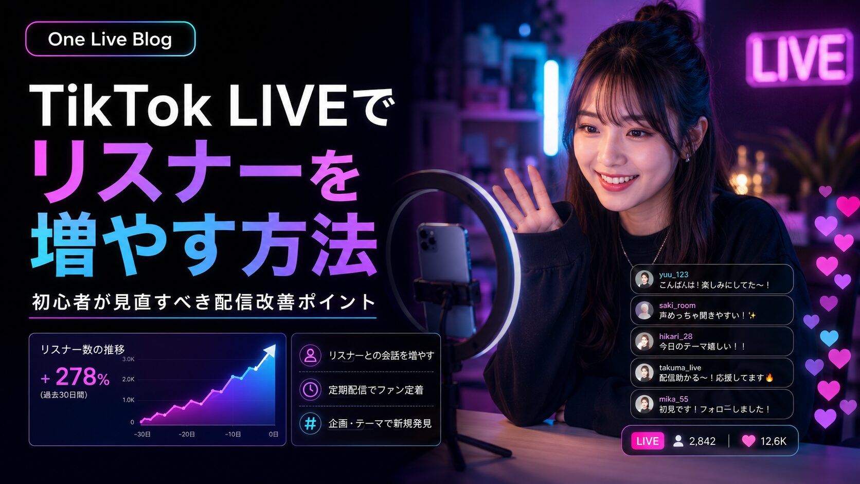 TikTok LIVEでリスナーを増やす方法｜初心者が見直すべき配信改善ポイント