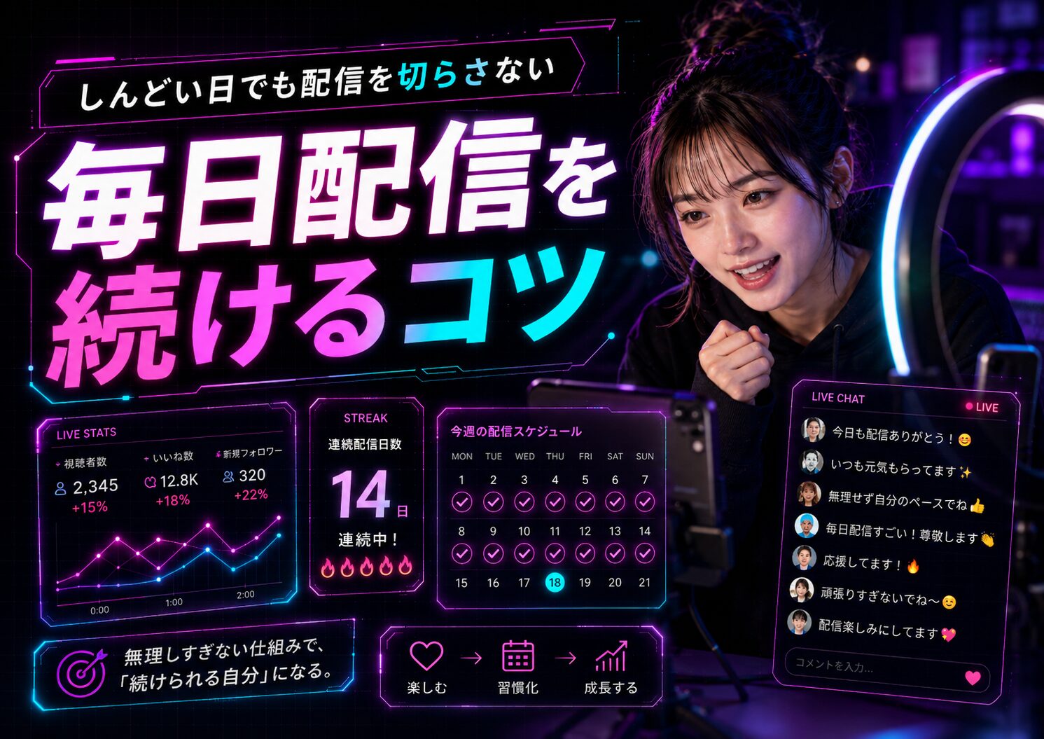 TikTok LIVEが続かない理由とは？初心者が無理なく配信を続けるコツ